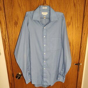 Van Heusen classic fit, pin cord blue dress shirt, exc. used cond. 15 1/2, 34/35
